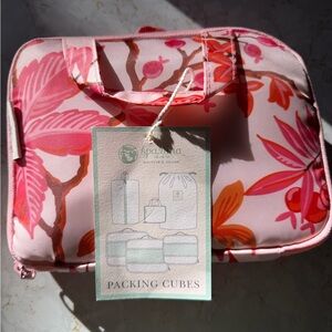 Spartina 449 Pink and Orange Floral Packing Cube